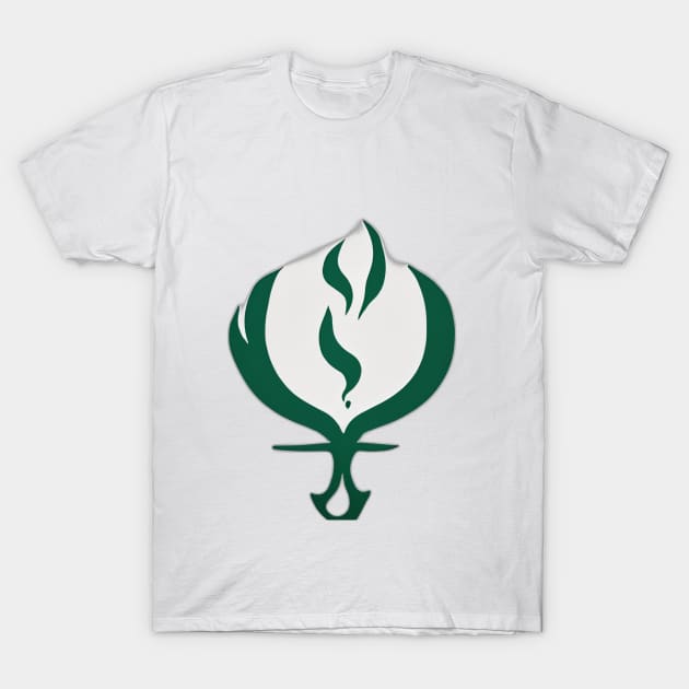 Fire Emerald Green Shadow Silhouette Anime Style Collection No. 289 T-Shirt by cornelliusy